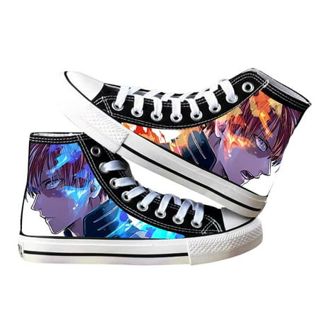 

Anime Casual Shoes My Hero Academia Sneakers Fashion High Top Sneakers Izuku Shoto Katsuki Might Pattern Canvas Shoes Campus Casual Shoes for Boys Teens Men Anime Fans