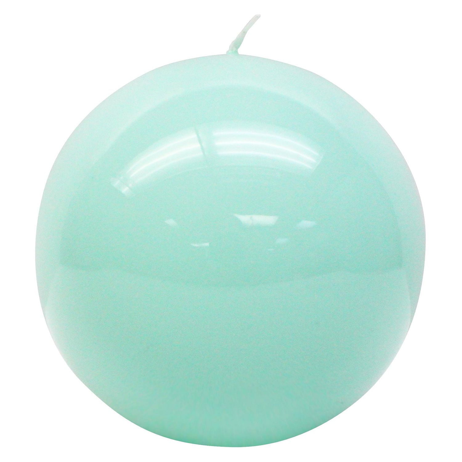 Unscented High Gloss Green Ball Candle, 4"Dia x 4”H