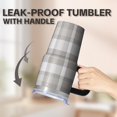 thumbnail image 5 of 20oz Geometric Textured Tumbler with Handle, Double Wall Insulated Stainless Steel Travel Mug, Leak Proof Lid Includes Straw, 5 of 5