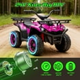 thumbnail image 3 of 24V Ride on Car, Kids ATV Quad with Bluetooth Music w/Storage Racs, Anti-Slip Tires, 160W Motors, Crash Bars, Power Display, LED Lights & Bluetooth, 24 Volt Ride on Toys for Toddlers Ages 3+, Pink, 3 of 9