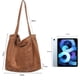 thumbnail image 2 of Women Corduroy Tote Bag, Casual Handbags Big Capacity Shopping Shoulder Bag with Pocket (Brown), 2 of 4