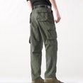 thumbnail image 4 of Men Cargo Pants Clearance Fall and Winter Multi Pocket Christmas Gift Solid Navy Pants for Men Size 2XL, 4 of 4