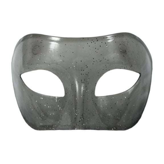 SeasonsTrading Gray Transparent Venetian Masquerade Mask with Glitter