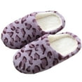 thumbnail image 2 of Eoperou 1 Pair Slippers Soft Bottom Leopard-print Plush Comfortable to Wear Warm Slippers for Daily Life, 2 of 8