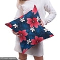 thumbnail image 4 of Ambesonne Navy and Blush Fabric by the Yard Upholstery, Exotic Hibiscus Art, 2 Yards, Navy Blue Dark Coral, 4 of 4