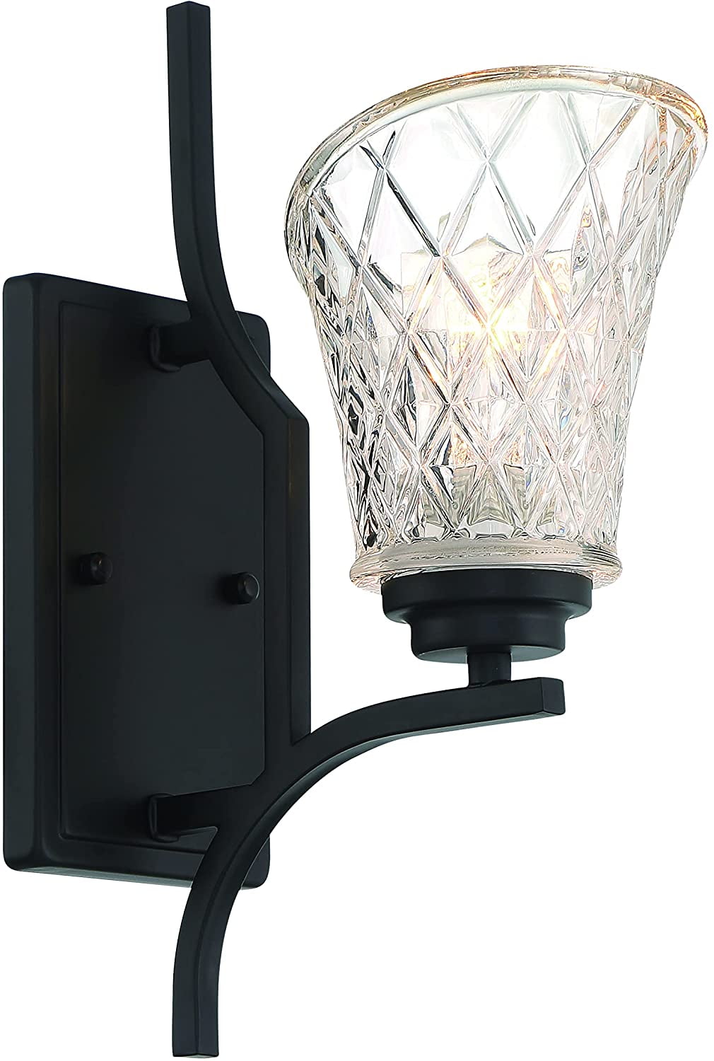 Vanity Art 1 Light Dimmable Vintage Black Armed Sconce Lighting | Modern Fixtures Accent Wall Lights for Bedroom Entrance Doorway Dining Room Living Room Hallway Bathroom Scones S4001BK-R03