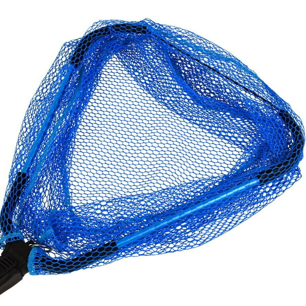 2 Section Collapsible Fishing Net Telescoping Folding Fish Landing Net for  Fly Fishing Catch and Release Blue 