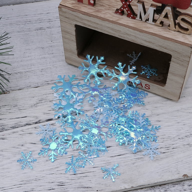 300Pcs Christmas Decorations Christmas Plastic Snowflakes Decorations  Snowflake for Craft Christmas Table Decorations Supplies Mini Snowflakes  Ornaments Decor for DIY Craft Home Winter Party 
