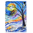 thumbnail image 5 of SaniMore Case for Fire 7" 12th Gen 2022, PU Leather Tablet Auto Wake/Sleep Card Holder Anti-slip Strip Kickstand Shockproof TPU Backplane Wallet Cover for Fire 7" 12th Gen, Watercolor Tree, 5 of 12