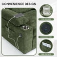 thumbnail image 3 of Aukfa 58" Chaise Lounge Oversized Sofa Chair with 2 Cup Holders&USB Ports, Chenille, Green, 3 of 9