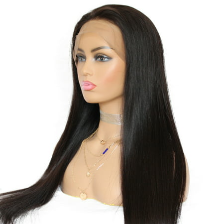 AISOM Lace Front Human Hair Wigs Brazilian Virgin Hair Straight Pre plucked Hairline with Baby Hair 150% Density,