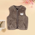 thumbnail image 4 of Faraee Baby Boys Girls Fleece Vest Zip Up Cute Bear Jackets 3 6 12 18 24 Months Fuzzy Fall Winter Warm Clothes Newborn Outwear for 2T 3T 4T Toddler Infant,Brown, 4 of 9