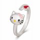 thumbnail image 1 of Sanrio-Conjunto de anillos abiertos de Hello Kitty para pareja y niña, anillo ajustable a la moda, accesorios de joyería, regalo, 1 of 4