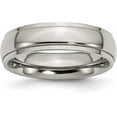 thumbnail image 2 of Chisel Titanium Polished 6.2mm Ridged Edge Band - Ring Size 11.5-3.5gm, 2 of 8