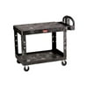 Rubbermaid Flat Shelf Utility Cart, 2-Shelf, 500lbs, 26 x 44 x 33-1/3, Black
