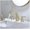 Brushed gold, variant on Bathroom Basin Faucet Dual Handles Mixer Chrome Deck Bathtub Mixer Tap Three Hole Widespread Faucet Set Water Tap