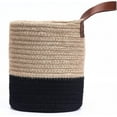 thumbnail image 4 of Wall Hanging Storage Baskets - Small Cotton Rope Woven Closet Storage Bins-Shelf Basket Organizer for Plants, Towels,Toys - 6.3" x 7" (Jute & Black), 4 of 6