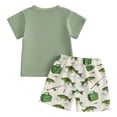 thumbnail image 4 of UngA Toddler Baby Boy Summer Clothes Fishing Outfit Print Crew Neck Short Sleeve Tshirts Tops and Shorts 2 Pcs Set (Green,18-24 Months), 4 of 7