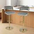 thumbnail image 2 of Swivel Bar Stool Set of 2 with Barrel Back & Footrest Metal Base for Home Bar, 2 of 8