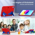 thumbnail image 4 of Dteck iPad 10th Generation Case iPad 10.9 Case 2022 New iPad 10th Gen Case for Kids 10.9 Inch Shockproof Protective Cover with Pencil Holder & Shoulder Strap & Kickstand for Kids Children,Red + Blue, 4 of 5