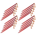 thumbnail image 3 of 20pcs Tent Stakes V Shape Heavy Duty Tent Peg With Ropes For Outdoor Camping Canopy 9in Red, 3 of 8