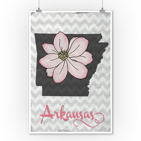 Apple Blossom State Flower - Arkansas - State Flower - Apple Blossom - Lantern Press Poster (9x12 Art Print, Wall Decor Travel Poster)