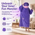 thumbnail image 5 of ZHANGDER Funny Wearable Blanket Hoodie, Adult Big Mouth Monster Loungewear, Long Sleeve Loose Pjs Costume, One Size Fits All 9 Colors, 5 of 6