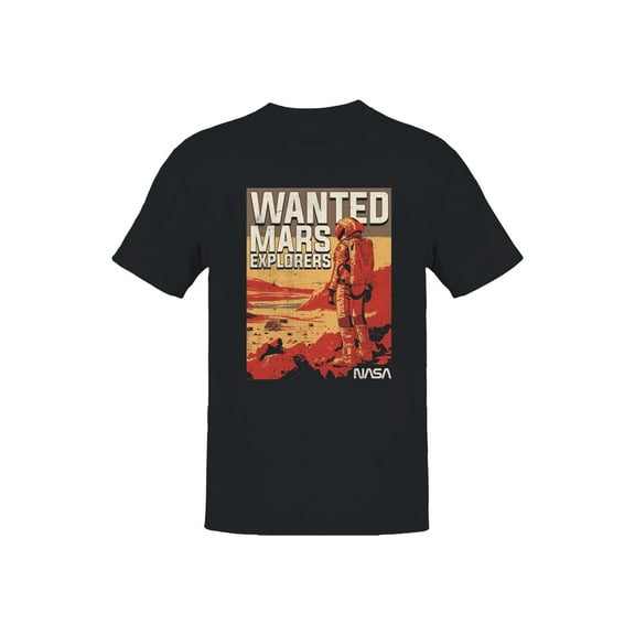 Officially Licensed Nasa Wanted Mars Explorers Poster Men's T-shirt