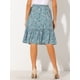 thumbnail image 4 of Falda Midi Floral Fluida Allegra K Con Volantes En El Dobladillo Para Mujer gris azul M, 4 of 5