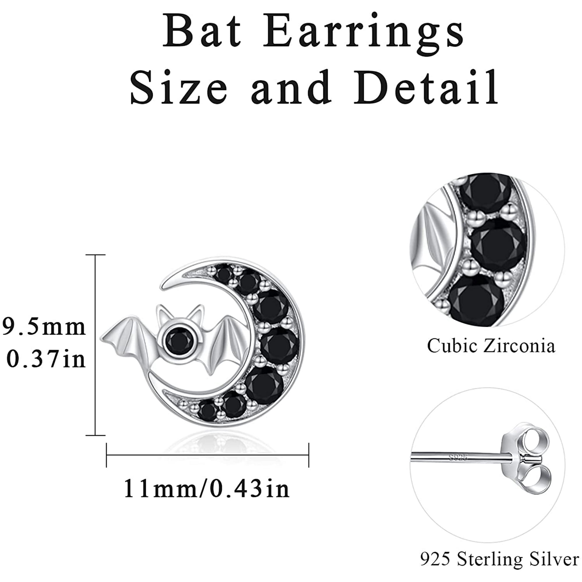 Bat stud earrings deals