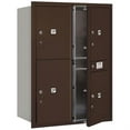 thumbnail image 2 of 11 Door High Recessed Mounted 4C Horizontal Parcel Locker with 4 Parcel Lockers in Bronze with Private Access - Front Loading, 2 of 3