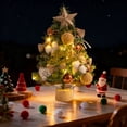 thumbnail image 2 of Small Christmas Tree With Lights 19.69 in Flocked Pink Desktop Decoration PVC Mini Tree Ornament Set, 2 of 6