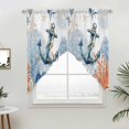 thumbnail image 3 of Ocean Anchors Swag Valances for Windows 2 Pack Orange Blue Summer Sea Corals Shells Starfish Swag Kitchen Curtains 45 Inches Long Rod Pocket Short Window Treatment for Kitchen Bathroom 36"x45", 3 of 9