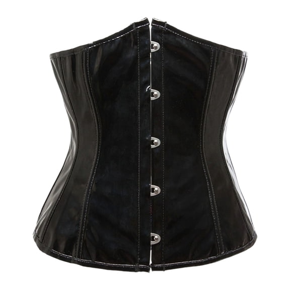 Short Waist Trainer Corset Belt Leather Shaping Girdle For And Figure,Color:Black