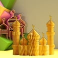 thumbnail image 3 of Jiibva 3Pcs Ramadan Party Decoration 3D Honeycomb Ornaments Eid Mubarak Centerpieces Islamic Table Decoration for Home Office Party Supplies, 3 of 7