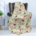 thumbnail image 4 of Winter Soft Flannel Fleece Throw Blanket, Deer Silhouettes with Blossoming Flowers Abstract Christmas Nature, Cozy Plush for Indoor and Outdoor Use, 50" x 70", Olive Green Pale Green, by Ambesonne, 4 of 5