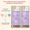 thumbnail image 4 of LAZZO 3-Drawer Nightstand, Modern Bedside Table with 2 Sets of Replacement Handles for Bedroom, Purple, 4 of 6