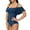 Blue, variant on off Shoulder One Piece Swimsuits Women Bathing Suits Tummy Control Sexy Halter Bikini Female
