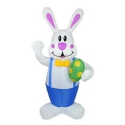 6.23FT LED Easter Waving Inflatable Lighted Easter Inflatable Happy Egg Shape Decoration Winter Home Blow up Yard Lawn Inflatables Outdoor Party Inflatable