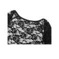 thumbnail image 3 of 2Pcs Sexy Floral Lace Crop Tops for Women See through Low Cut T-Shirts+Bra Set Going Out Streetwear, 3 of 6