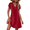 Wine Red, variant on EKOUAER Women's Nightgown Short Flare Sleeve Sleepshirt V-Neck Sleepwear Soft Nightshirt Pajama Dress