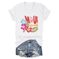 thumbnail image 4 of 2026 Women T-Shirts Summer Letter Printed V Neck Short Sleeved Workout Clothes White 2XL, 4 of 4