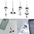 thumbnail image 2 of Halloween Gothic Punk Bat Phone Charm for Women Men Pendant Chain Bowknot Heart Lanyard Keychain, 2 of 9