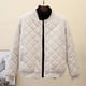 thumbnail image 1 of Chaqueta corta de algodón de invierno para mujer con terciopelo dorado en forma de diamante y chaqueta de béisbol gruesa de algodón, 1 of 6