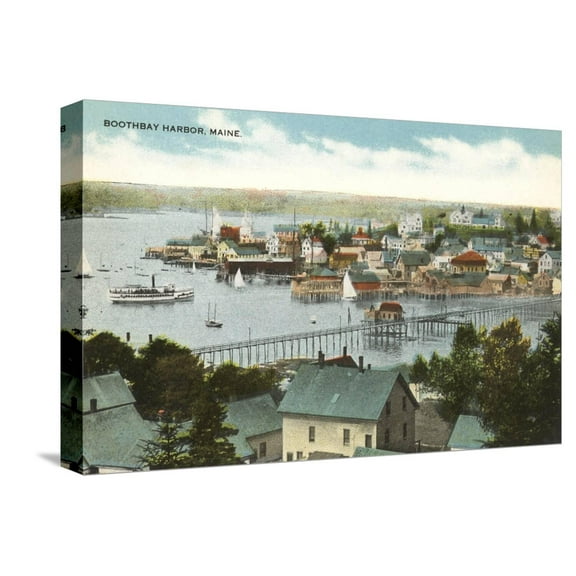 Art.com Boothbay Harbor, Maine Stretched Canvas Print Wall Art, 18" x 12"