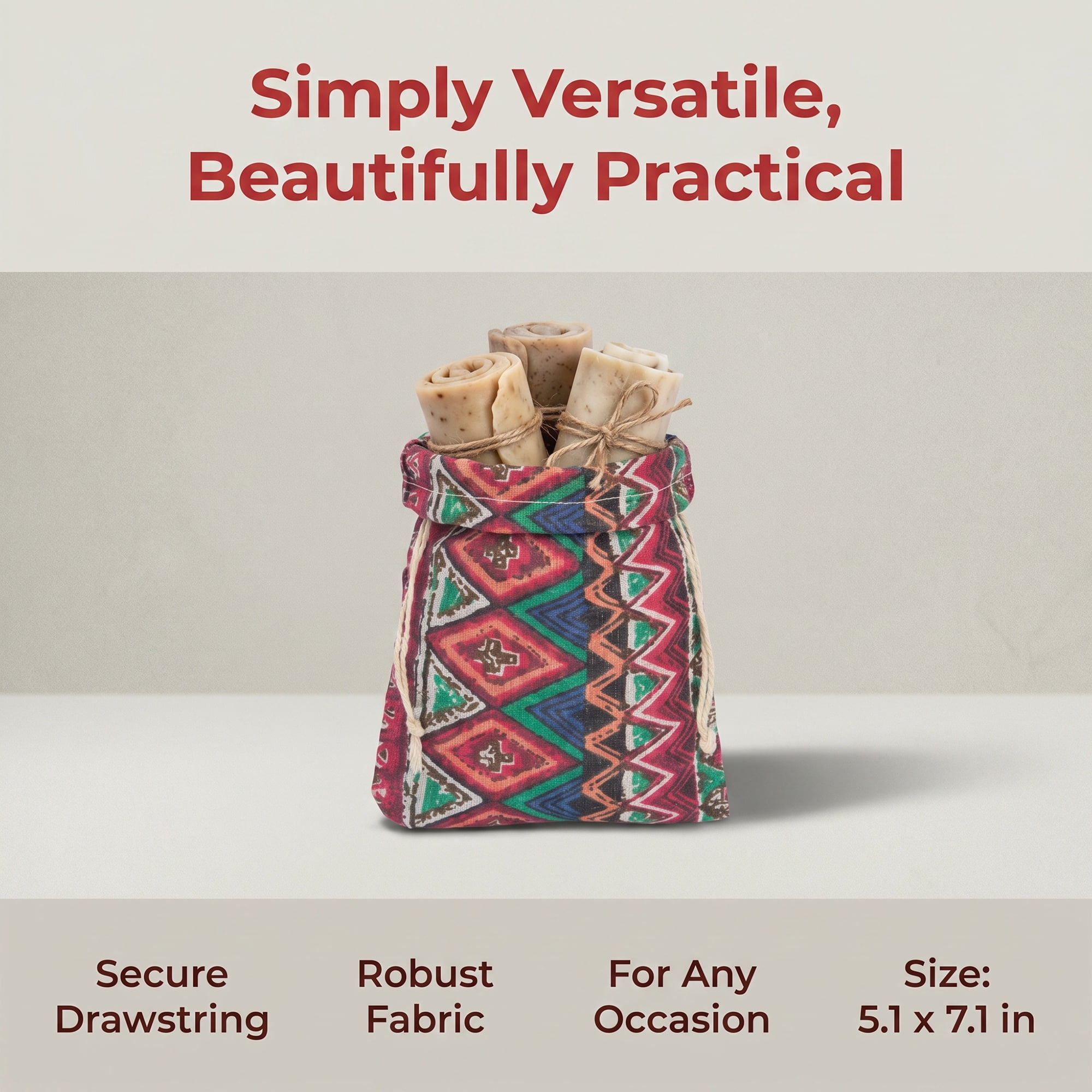 Unique Bargains Drawstring Gift Bags with Handles for Occasions Red 5.1" x 7.1"