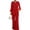 Red, variant on Womens Elegant 2 Piece Outfit V Neck Flare Sleeve Asymmetrical Top And Wide Leg Pants Set Light Blue XL