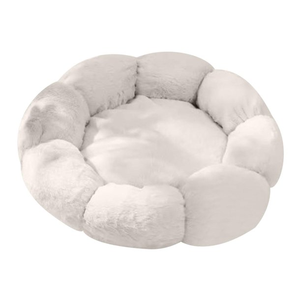 RKSTN Cat Bed Flower Cat Nest Autumn and Winter Dog Cat Nest 40cm (Cat: 8 Jin, Dog: 5 Jin) Beige D (Real Size to Diameter Length, Petal Number Random)