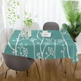 thumbnail image 6 of Turquoise Leaf Brunch Rectangle Tablecloth, Dust Proof Anti Wrinkle Wipeable Table Cloth Tabletop foration of Dinner Kitchen Wedding Holiday Party 54"x54" Decor Gift, 6 of 7