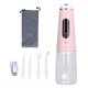 thumbnail image 1 of Limpiador de dientes eléctrico IPX7 impermeable boquilla giratoria de 360° 3 modos 4 puntas irrigador bucal recargable por USB rosa, 1 of 9